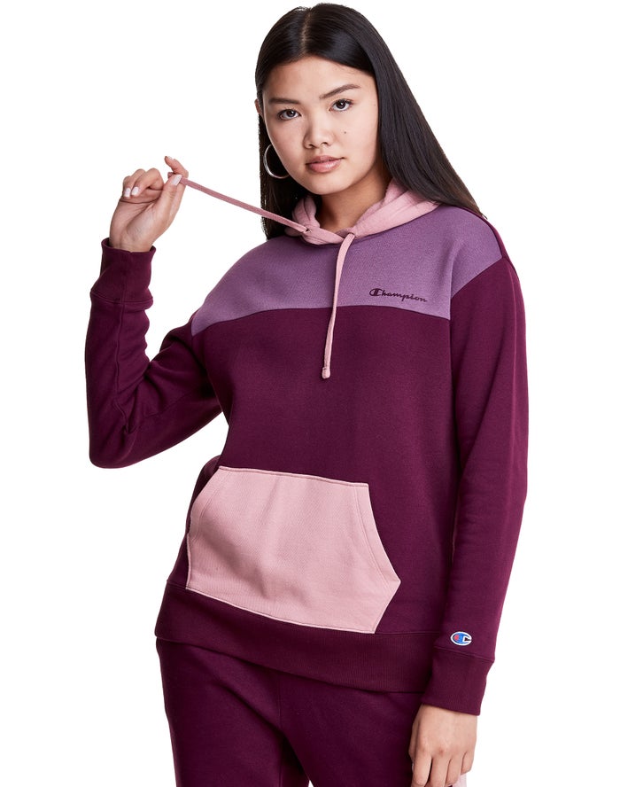 Champion Colorblock Fleece - Naisten TummanVioletit Huppari - Suomi 1539874-NK